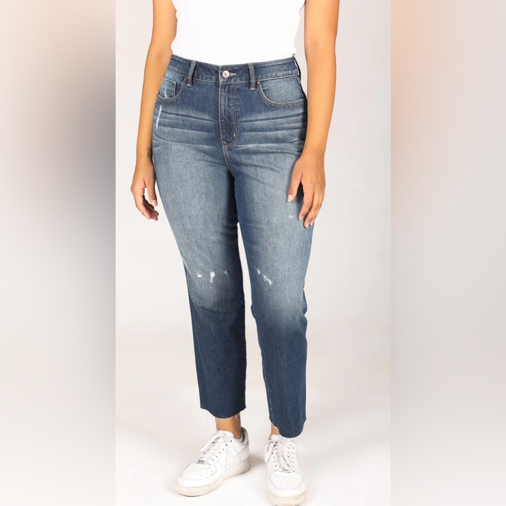 Sound/Style high rise slim straight jeans
